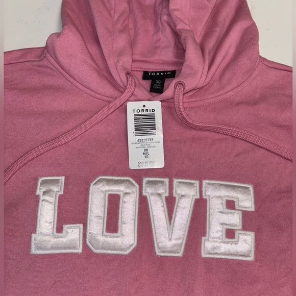 Torrid Love Classic Fit Cozy Pullover Hoodie new size medium/large - Picture 4 of 5